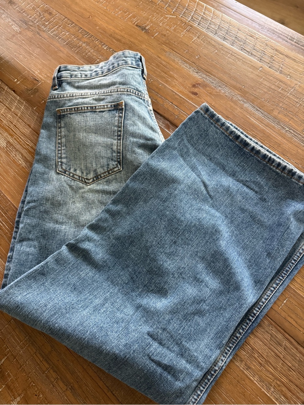 Motel Rocks Low Rise Roomy Jeans In Fade Blue - Picture 3 of 5